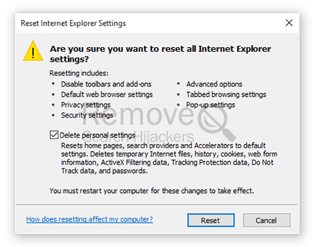 Reset Internet Explorer